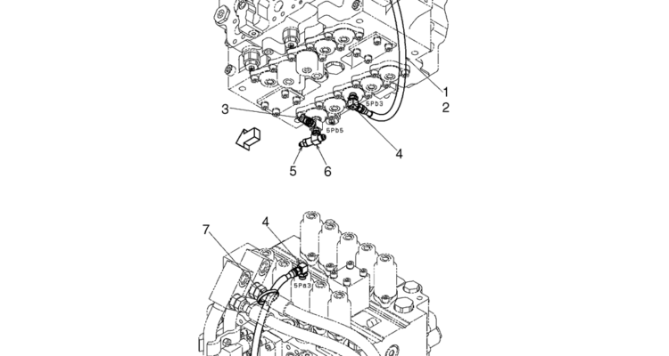 02-24-02(03) CONTROL LINES, MAIN (BOOM & ARM HOLDING VALVES) (LS06H00067F1)-SK460-8 SK485-8 Kobelco Excavator Parts Number Electronic Catalog EPC Manuals