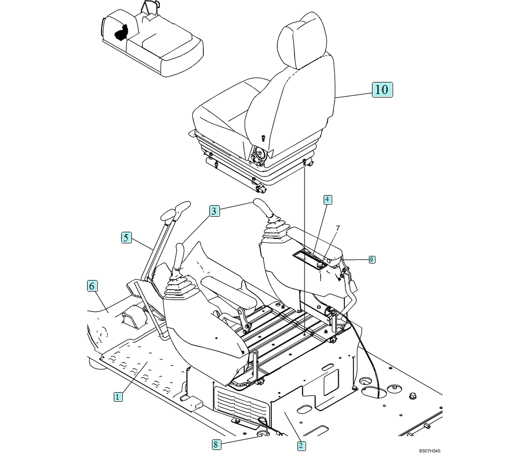 02-25-04(00) CONTROLS, OPERATOR (PEDAL NIBBLER & BREAKER WITH ROTATION) (YN03M00206F1)-SK460-8 SK485-8 Kobelco Excavator Parts Number Electronic Catalog EPC Manuals