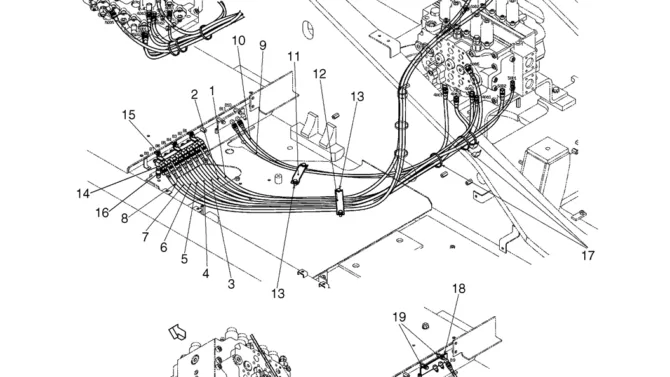 02-36-01(00) CONTROL LINES, BLOCK (NIBBLER & BREAKER) (LS64H00114F1)-SK460-8 SK485-8 Kobelco Excavator Parts Number Electronic Catalog EPC Manuals