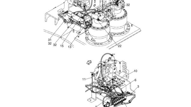 02-39-03(02) CONTROL LINES, VALVE (WITH ROTATION) (LS64H00157F1)-SK460-8 SK485-8 Kobelco Excavator Parts Number Electronic Catalog EPC Manuals