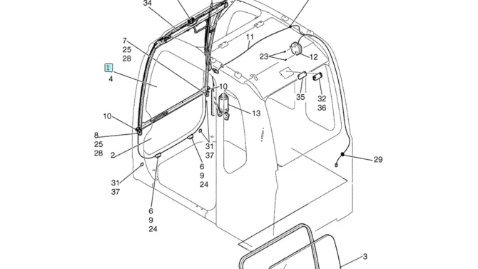 02-45-00(03) CAB ASSEMBLY (YN02C00156F1)-SK460-8 SK485-8 Kobelco Excavator Parts Number Electronic Catalog EPC Manuals