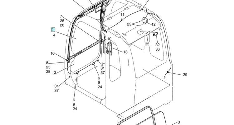 02-45-00(03) CAB ASSEMBLY (YN02C00156F1)-SK460-8 SK485-8 Kobelco Excavator Parts Number Electronic Catalog EPC Manuals