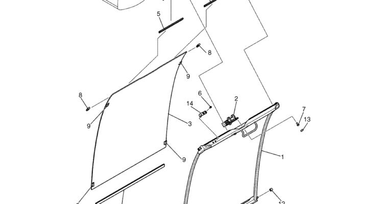 02-47-00(00) WINDOW ASSEMBLY, FRONT (YN50C00005F1)-SK460-8 SK485-8 Kobelco Excavator Parts Number Electronic Catalog EPC Manuals