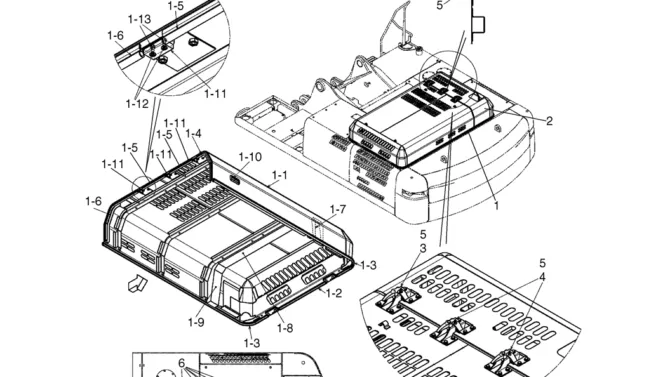 02-51-01(05) GUARD INSTALLATION (ROTATION 2 WAY FLOW), (TOP COVER) (LS21C00062F1 & LS21C00047F1)-SK460-8 SK485-8 Kobelco Excavator Parts Number Electronic Catalog EPC Manuals
