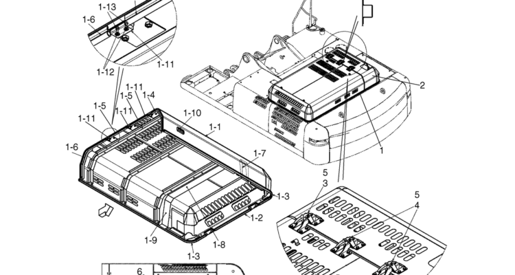 02-51-01(05) GUARD INSTALLATION (ROTATION 2 WAY FLOW), (TOP COVER) (LS21C00062F1 & LS21C00047F1)-SK460-8 SK485-8 Kobelco Excavator Parts Number Electronic Catalog EPC Manuals