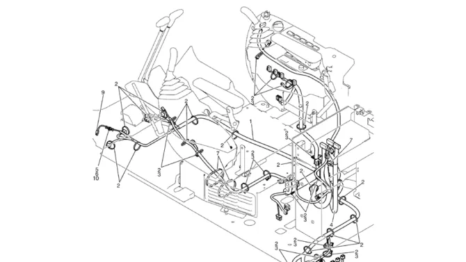 02-73(00) HARNESS ASSEMBLY, UPPER PLATE, FLOOR (LC13E00049F1)-SK460-8 SK485-8 Kobelco Excavator Parts Number Electronic Catalog EPC Manuals