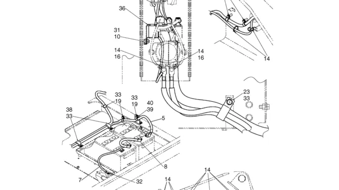 02-80-01(01) HARNESS ASSEMBLY, UPPER (BATTERY CABLES) (LS13E00024F1)-SK460-8 SK485-8 Kobelco Excavator Parts Number Electronic Catalog EPC Manuals