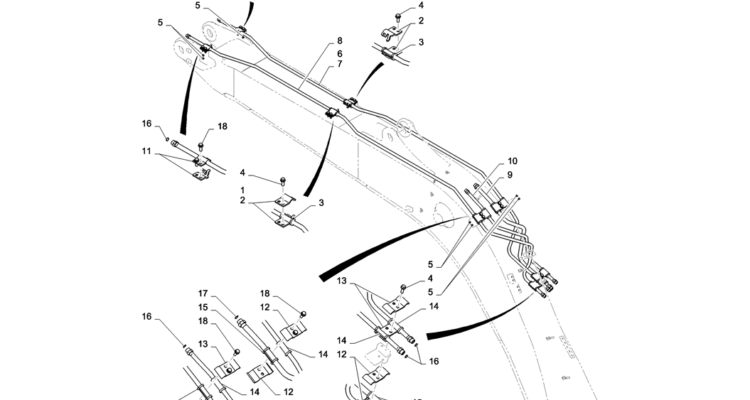 03-006(01) HYDRAULIC LINES, BOOM 4.68M-2 SK130-8 SK140LC Excavator Parts Number Electronic Catalog EPC Manuals