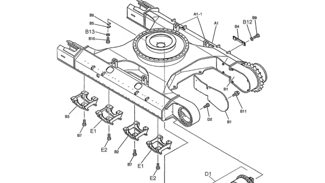 03-01-00(00) FRAME ASSEMBLY, LOW (LS02F00037F1)-SK460-8 SK485-8 Kobelco Excavator Parts Number Electronic Catalog EPC Manuals