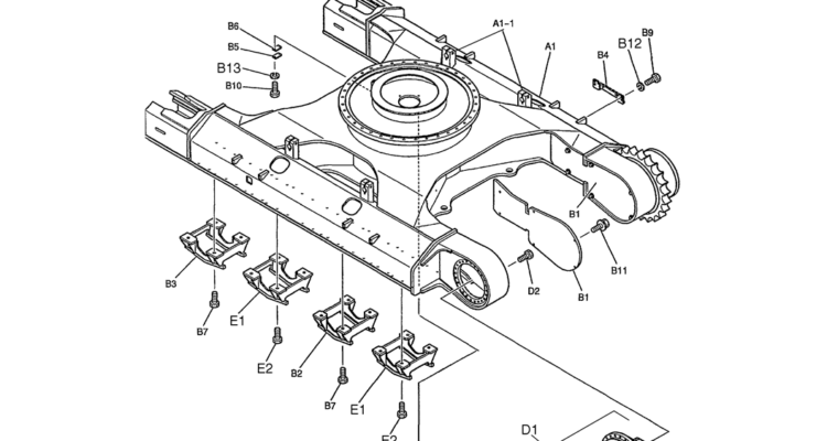 03-01-00(00) FRAME ASSEMBLY, LOW (LS02F00037F1)-SK460-8 SK485-8 Kobelco Excavator Parts Number Electronic Catalog EPC Manuals