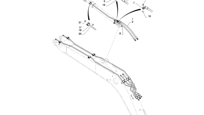 03-017(00) HYDRAULIC LINES, CYLINDER (ARM)-2 SK130-8 SK140LC Excavator Parts Number Electronic Catalog EPC Manuals
