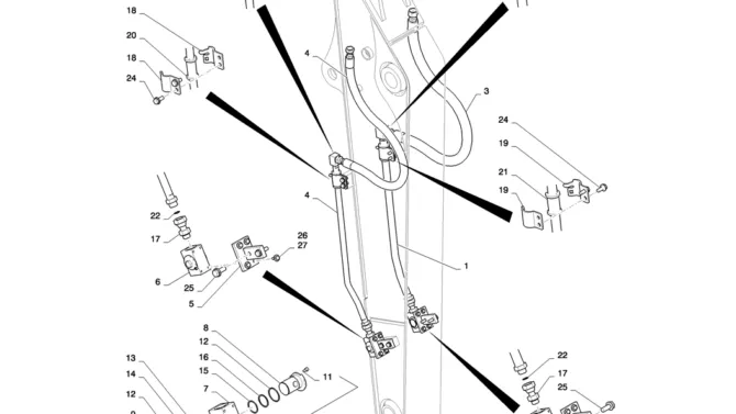 03-018(00) HYDRAULIC LINES, ARM 2.38M (NIBBLER & BREAKER)-2 SK130-8 SK140LC Excavator Parts Number Electronic Catalog EPC Manuals
