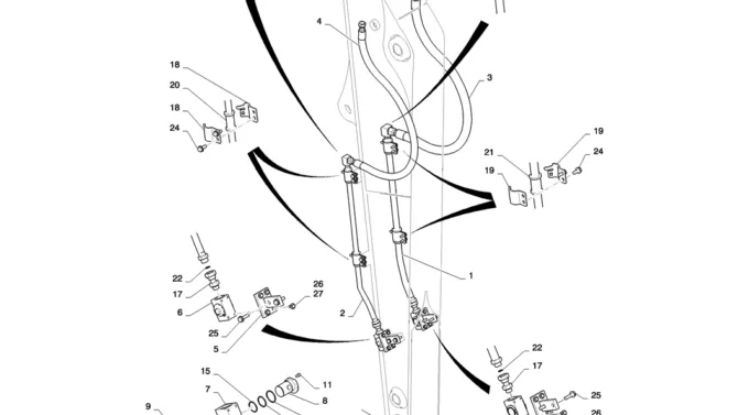 03-027(00) HYDRAULIC LINES, ARM 2.84M (NIBBLER & BREAKER)-2 SK130-8 SK140LC Excavator Parts Number Electronic Catalog EPC Manuals