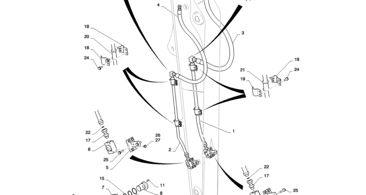 03-027(00) HYDRAULIC LINES, ARM 2.84M (NIBBLER & BREAKER)-2 SK130-8 SK140LC Excavator Parts Number Electronic Catalog EPC Manuals