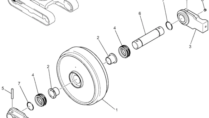 03-03-01(00) IDLER ASSEMBLY (LS52D00002F1)-SK460-8 SK485-8 Kobelco Excavator Parts Number Electronic Catalog EPC Manuals