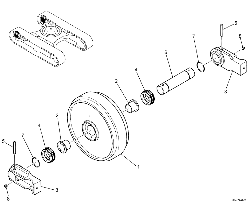 03-03-01(00) IDLER ASSEMBLY (LS52D00002F1)-SK460-8 SK485-8 Kobelco Excavator Parts Number Electronic Catalog EPC Manuals