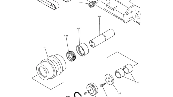 03-07(00) ROLLER ASSEMBLY, UPPER (LC64D00003F1)-SK460-8 SK485-8 Kobelco Excavator Parts Number Electronic Catalog EPC Manuals