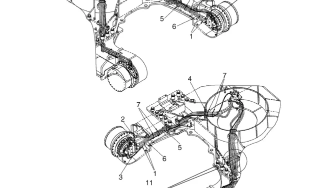 03-10-01(00) HYDRAULIC LINES, LOWER (HIGH & WIDE UNDERCARRIAGE) (LS02HU0003F1)-SK460-8 SK485-8 Kobelco Excavator Parts Number Electronic Catalog EPC Manuals