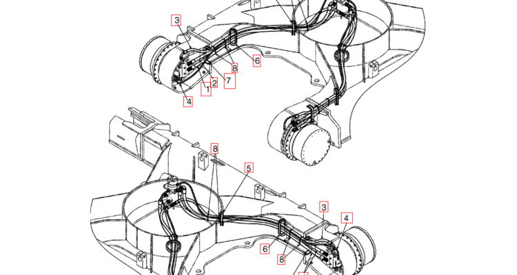 03-10(00) HYDRAULIC LINES, LOWER (LS02H00015F1)-SK460-8 SK485-8 Kobelco Excavator Parts Number Electronic Catalog EPC Manuals