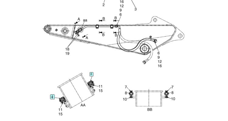 03-39(00) HYDRAULIC LINES - ARM (MASS EXCAVATOR / NIBBLER & BREAKER) (LC43HU0006F1)-SK460-8 SK485-8 Kobelco Excavator Parts Number Electronic Catalog EPC Manuals