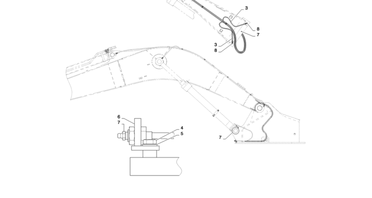 04-01(01) BOOM GROUP - LUBRICATION-SK460-8 SK485-8 Kobelco Excavator Parts Number Electronic Catalog EPC Manuals