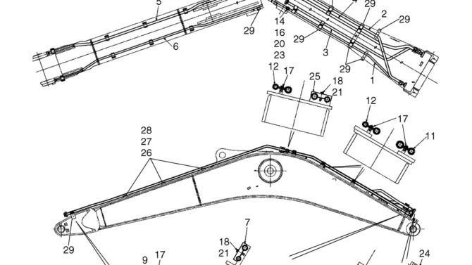 04-05(00) HYDRAULIC LINES, BOOM (BASE & STANDARD) (LS42H00339F1)-SK460-8 SK485-8 Kobelco Excavator Parts Number Electronic Catalog EPC Manuals