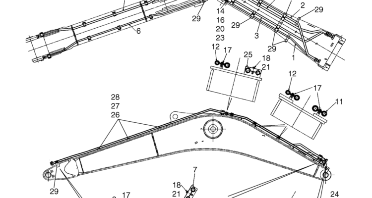 04-05(00) HYDRAULIC LINES, BOOM (BASE & STANDARD) (LS42H00339F1)-SK460-8 SK485-8 Kobelco Excavator Parts Number Electronic Catalog EPC Manuals