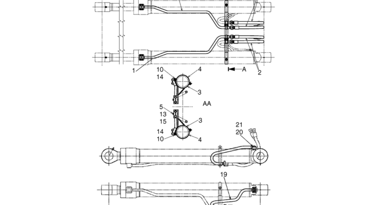 04-07(00) HYDRAULIC CYLINDER LINES, BOOM (LS42H00209F1)-SK460-8 SK485-8 Kobelco Excavator Parts Number Electronic Catalog EPC Manuals