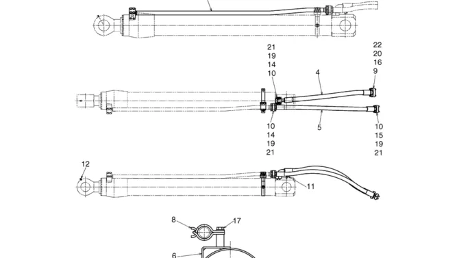 04-08(00) HYDRAULIC CYLINDER LINES, ARM (LS42H00206F1)-SK460-8 SK485-8 Kobelco Excavator Parts Number Electronic Catalog EPC Manuals