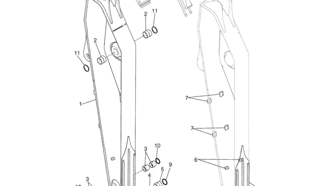 04-11(00) ARM ASSEMBLY, STANDARD (LS12B00240F1)-SK460-8 SK485-8 Kobelco Excavator Parts Number Electronic Catalog EPC Manuals