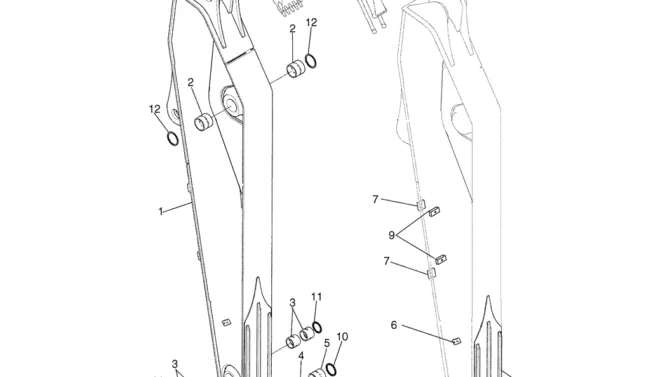 04-12-02(00) ARM ASSEMBLY, ROTATION (3.45M -- 11FT 4IN) (LS12B00265F1)-SK460-8 SK485-8 Kobelco Excavator Parts Number Electronic Catalog EPC Manuals