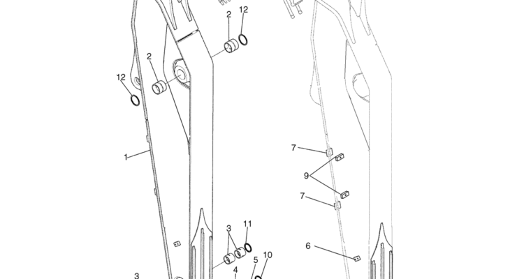 04-12-02(00) ARM ASSEMBLY, ROTATION (3.45M -- 11FT 4IN) (LS12B00265F1)-SK460-8 SK485-8 Kobelco Excavator Parts Number Electronic Catalog EPC Manuals