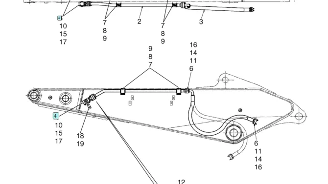 04-15(00) HYDRAULIC LINES - ARM (NIBBLER & BREAKER) (LS43H00080F1)-SK460-8 SK485-8 Kobelco Excavator Parts Number Electronic Catalog EPC Manuals