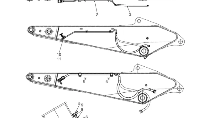04-16(00) HYDRAULIC LINES - ARM (STANDARD ARM ROTATION) (LS43H00084F1)-SK460-8 SK485-8 Kobelco Excavator Parts Number Electronic Catalog EPC Manuals