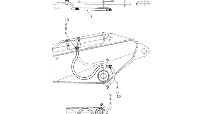04-19-01(00) HYDRAULIC LINES - ARM (3M -- 9FT 10IN / NIBBLER & BREAKER) (LS43H00104F1)-SK460-8 SK485-8 Kobelco Excavator Parts Number Electronic Catalog EPC Manuals