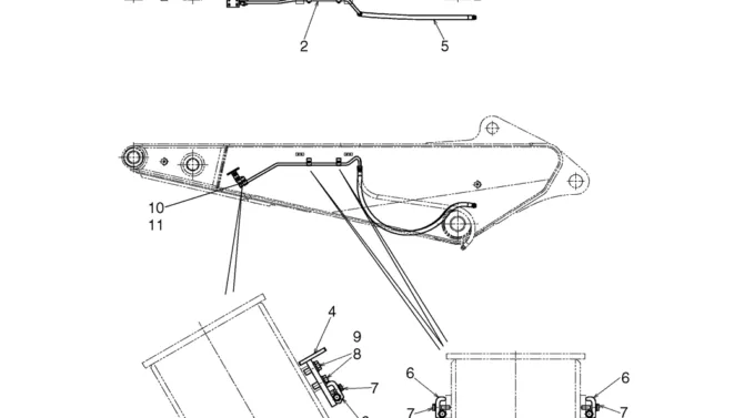 04-20(02) HYDRAULIC LINES - ARM (3M -- 9FT 10IN / NIBBLER & BREAKER / ROTATION) (LS43H00109F1)-SK460-8 SK485-8 Kobelco Excavator Parts Number Electronic Catalog EPC Manuals
