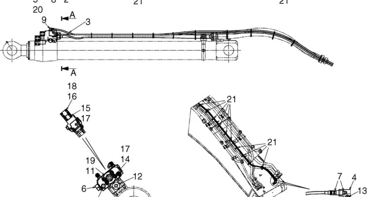 04-23(00) HYDRAULIC LINES, CYLINDER - ARM (BOOM & ARM HOLDING VALVES) (LS42H00246F1)-SK460-8 SK485-8 Kobelco Excavator Parts Number Electronic Catalog EPC Manuals
