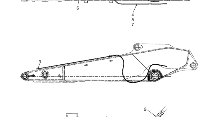 04-33(00) HYDRAULIC LINES - ARM (COUPLER) LONG (LC12BU0028FB)-SK460-8 SK485-8 Kobelco Excavator Parts Number Electronic Catalog EPC Manuals