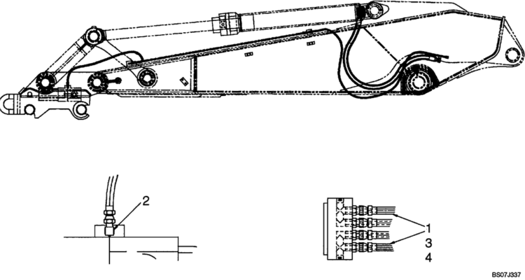 04-34-03(00) HYDRAULIC LINES, HENDRIX COUPLER (LC32TU0005F7)-SK460-8 SK485-8 Kobelco Excavator Parts Number Electronic Catalog EPC Manuals