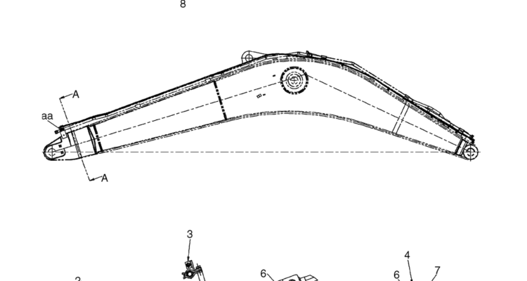 04-34-04(00) HYDRAULIC LINES, BOOM - HENDRIX COUPLER (LC42HU0012F5)-SK460-8 SK485-8 Kobelco Excavator Parts Number Electronic Catalog EPC Manuals