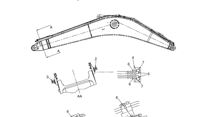 04-35-02(00) HYDRAULIC LINES, BOOM - JRB COUPLER (LC42HU0012F4)-SK460-8 SK485-8 Kobelco Excavator Parts Number Electronic Catalog EPC Manuals