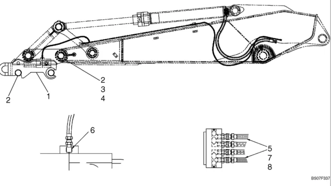 04-35-04(00) HYDRAULIC LINES, JRB COUPLER (LC32TU0005F8)-SK460-8 SK485-8 Kobelco Excavator Parts Number Electronic Catalog EPC Manuals