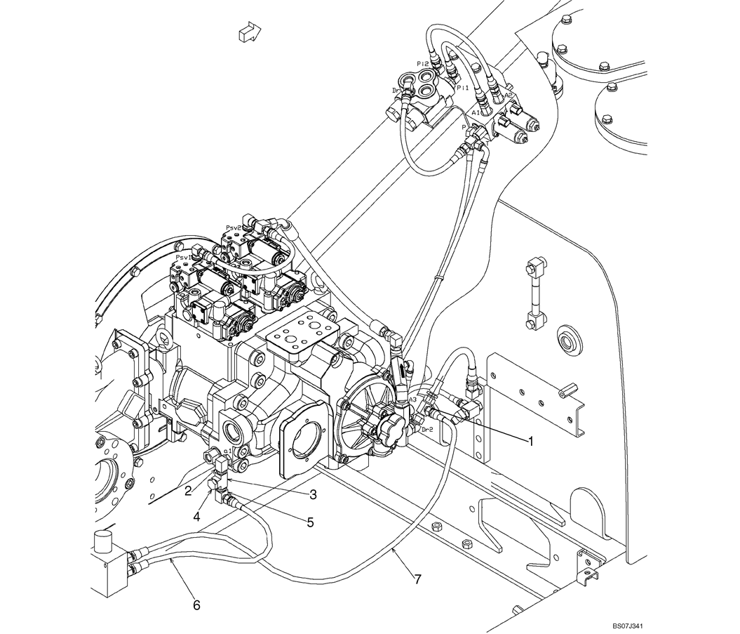 04-35-05(00) CONTROL LINES, PUMP, JRB (LC06HU0005F5)-SK460-8 SK485-8 Kobelco Excavator Parts Number Electronic Catalog EPC Manuals