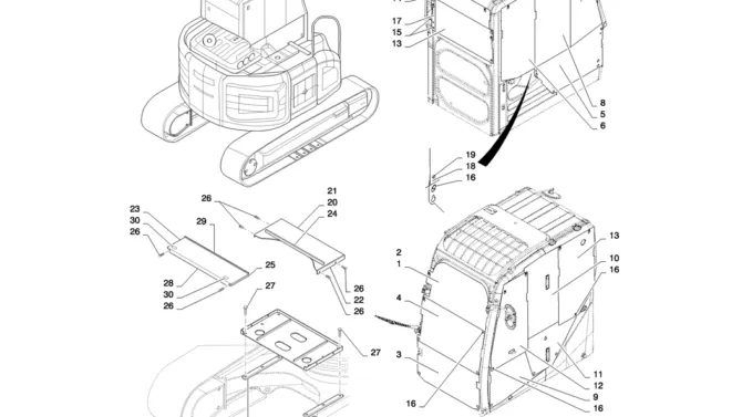 05-08 VANDALISM GUARD - ROPS CAB (NA)-2 SK130-8 SK140LC Excavator Parts Number Electronic Catalog EPC Manuals