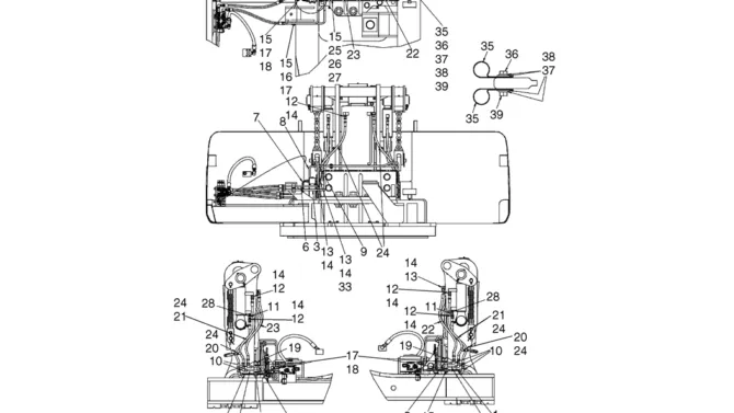 06-19(00) HYDRAULIC LINES, COUNTERWEIGHT REMOVAL SYSTEM, (LS47HU0001F1)-SK460-8 SK485-8 Kobelco Excavator Parts Number Electronic Catalog EPC Manuals