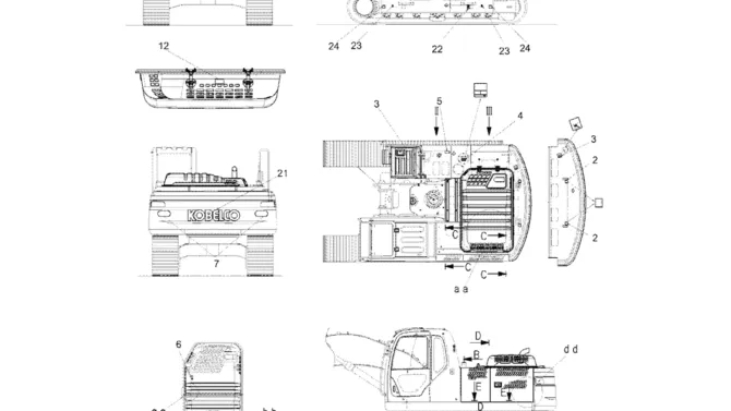 07-03-00(01) NAME PLATE INSTALLATION, FRAME, LABEL-SK460-8 SK485-8 Kobelco Excavator Parts Number Electronic Catalog EPC Manuals