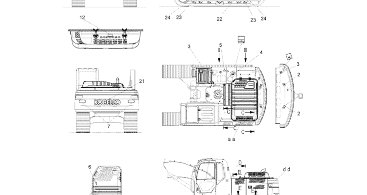 07-03-00(01) NAME PLATE INSTALLATION, FRAME, LABEL-SK460-8 SK485-8 Kobelco Excavator Parts Number Electronic Catalog EPC Manuals