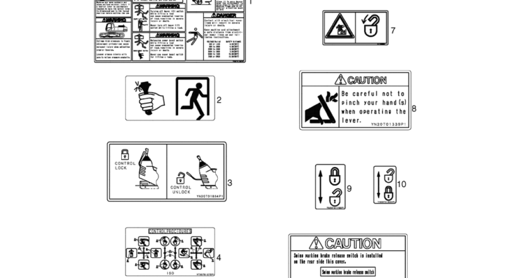 07-10-01(01) NAME PLATE INSTALLATION, (CAB WARNING) LABEL (YN22T00341F1)-SK460-8 SK485-8 Kobelco Excavator Parts Number Electronic Catalog EPC Manuals