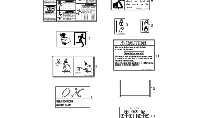 07-21-01(01) NAME PLATE INSTALLATION, (PATTERN CHANGER CAB) (YN22T00341F2)-SK460-8 SK485-8 Kobelco Excavator Parts Number Electronic Catalog EPC Manuals