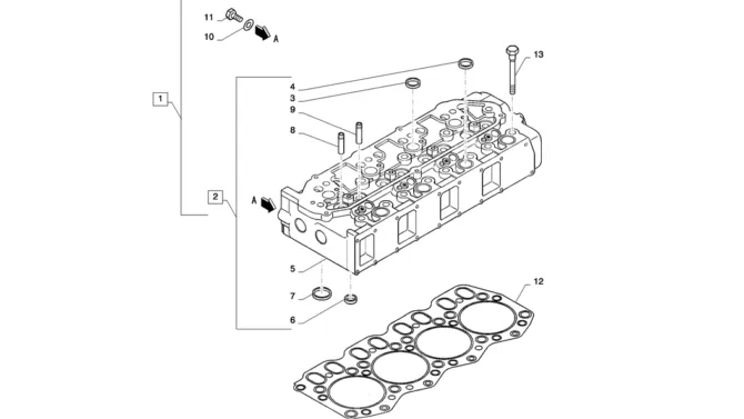 08-001(00) CYLINDER HEAD-2 SK130-8 SK140LC Excavator Parts Number Electronic Catalog EPC Manuals